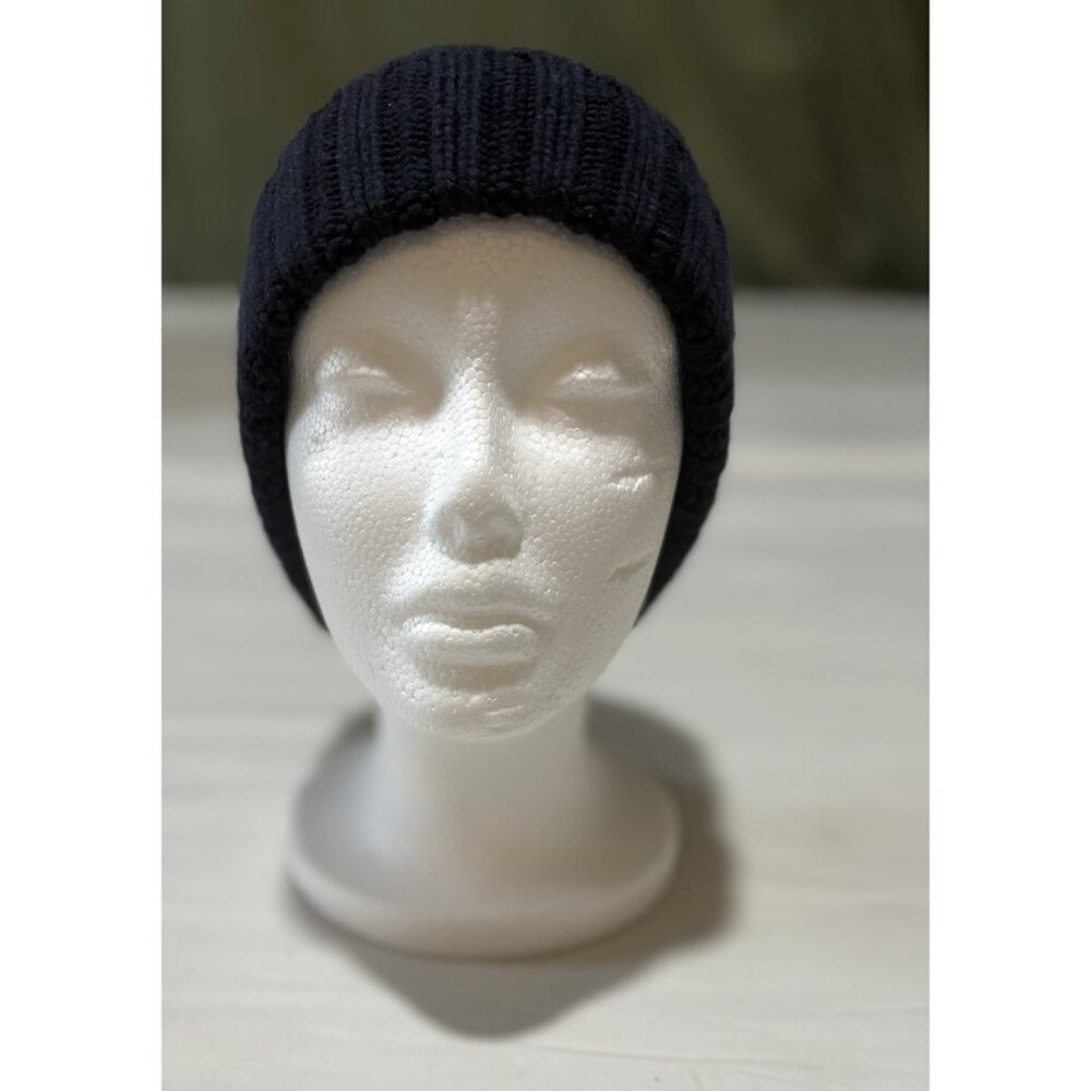 Uniqlo Winter Hat Boy/Girl Blue Ribbed Stretch Heat-Tech Knit Beanie, One size - Picture 2 of 12